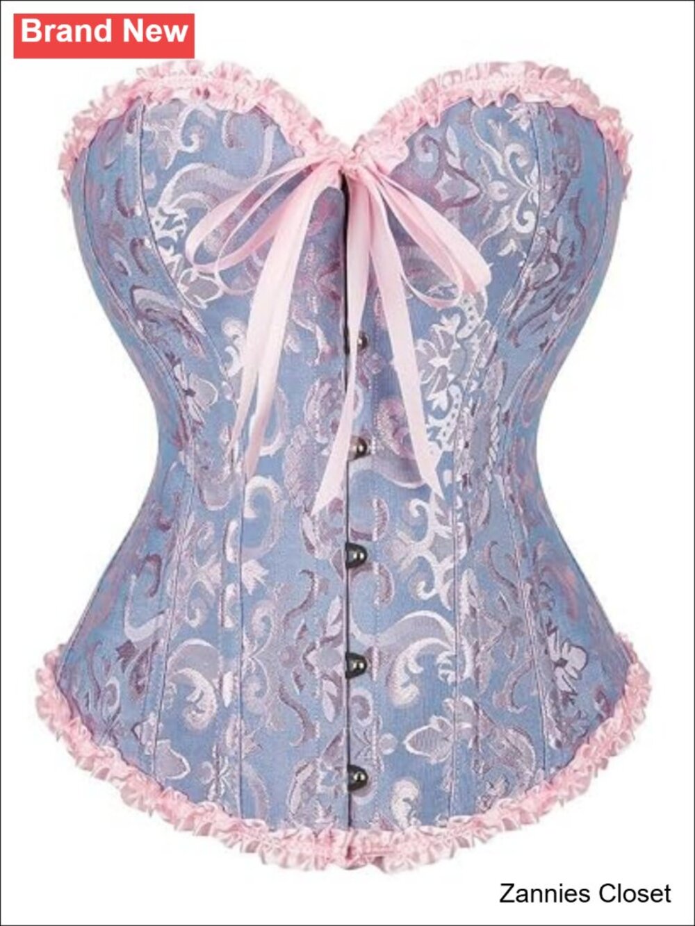 ✨ SZIVYSHI 14-Bone Overbust Corset Top Gothic Steampunk Bustier